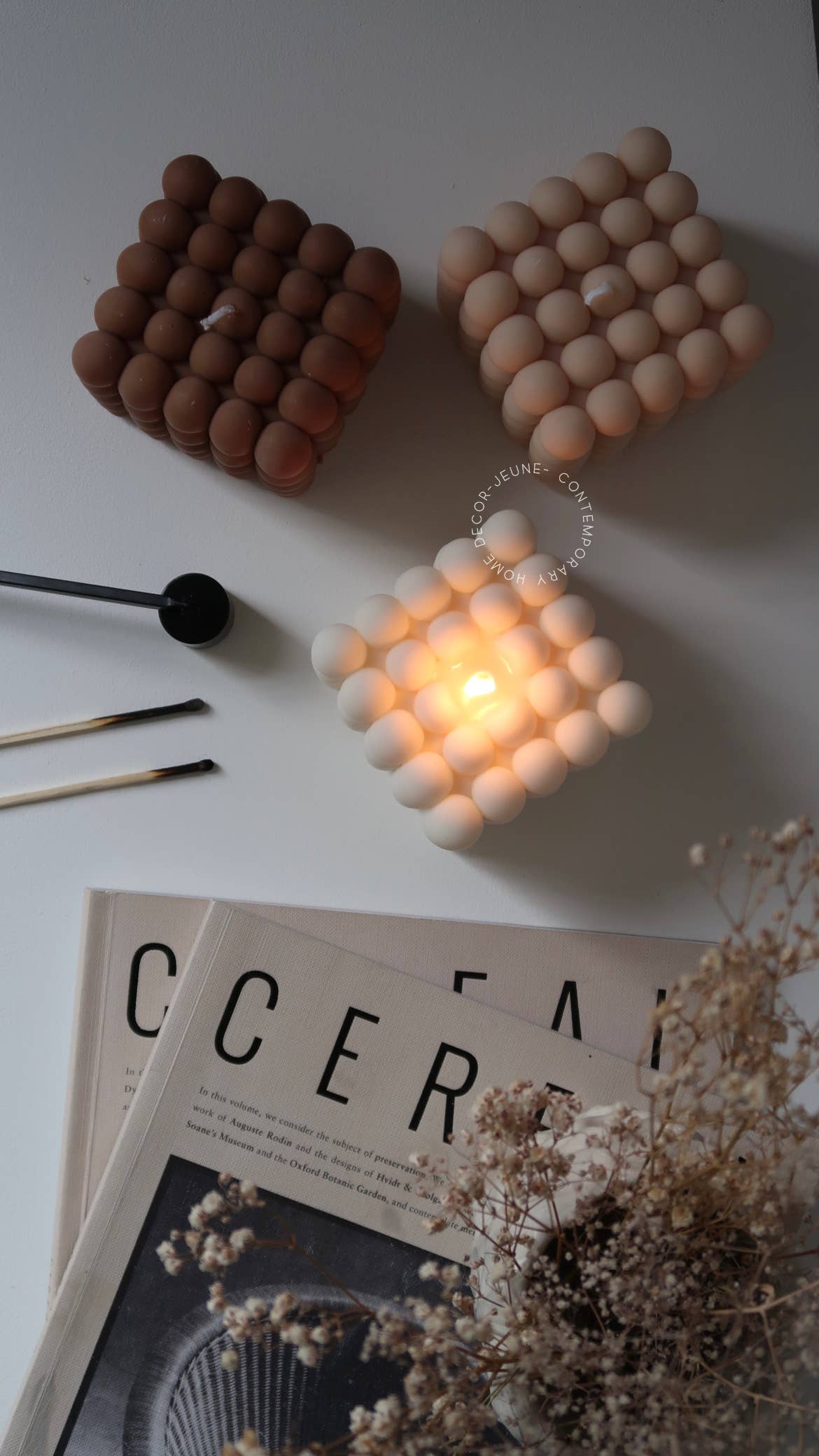 Bubble Candle 7.5cm - Cream / Unscented