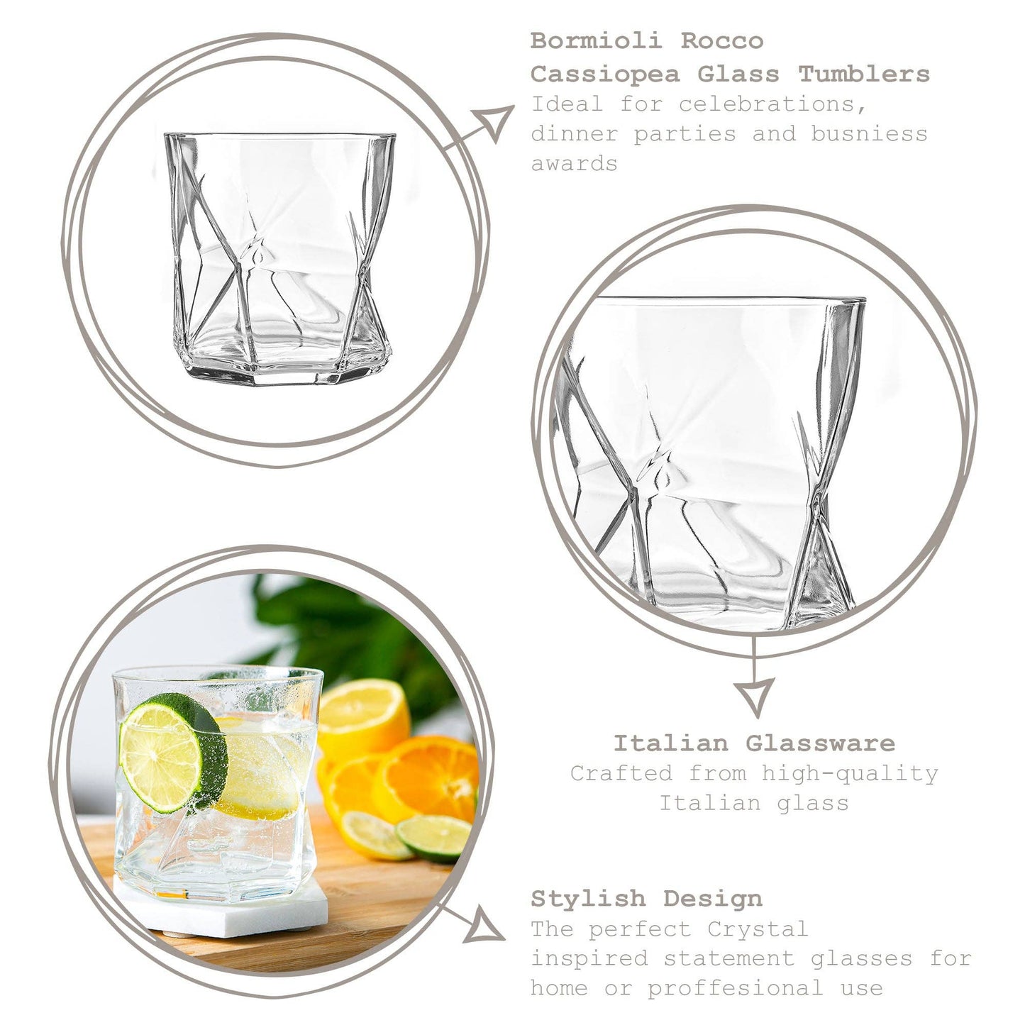 Bormioli Rocco Cassiopea Glass Tumbler - 330ml