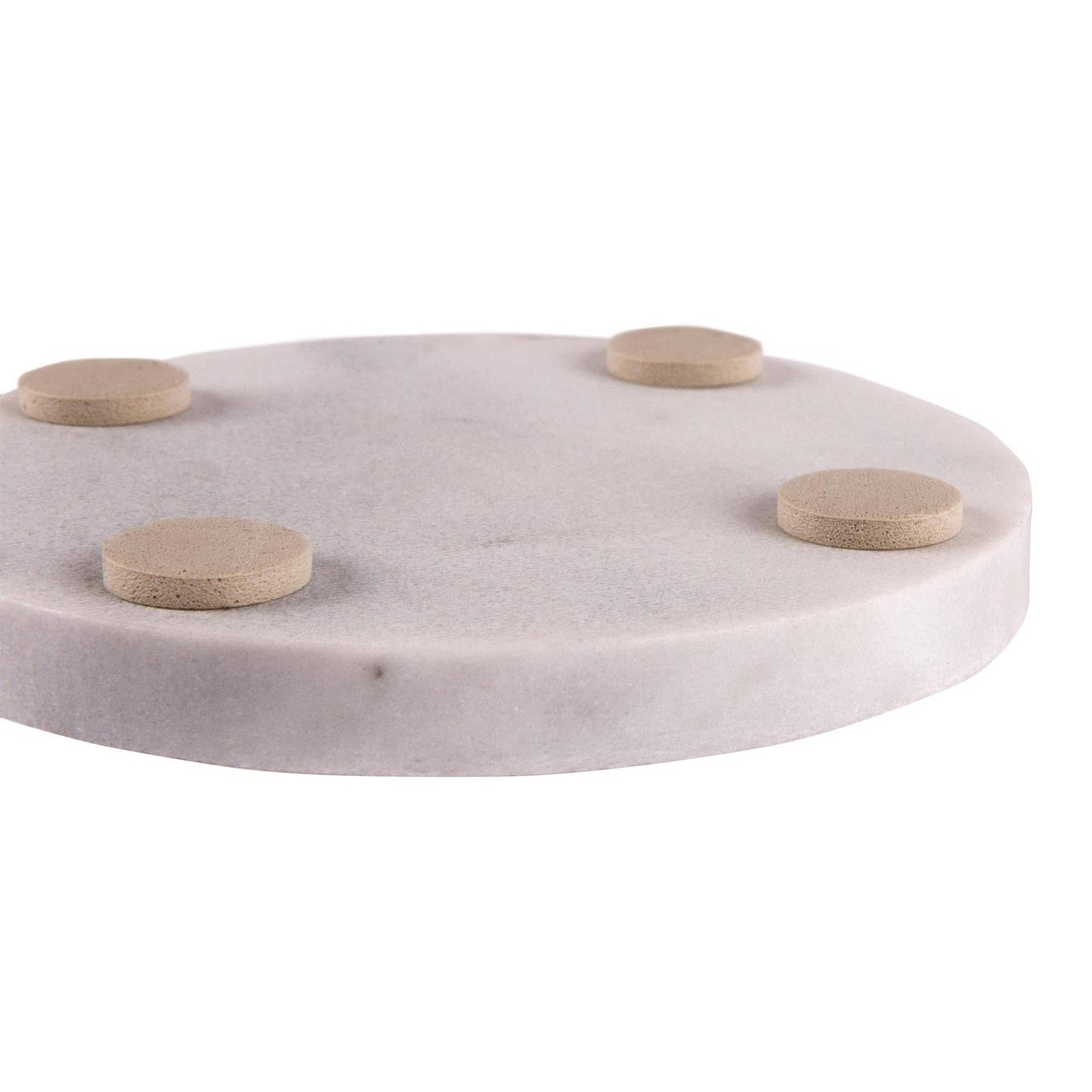 Marble Round Coaster - 10cm - White