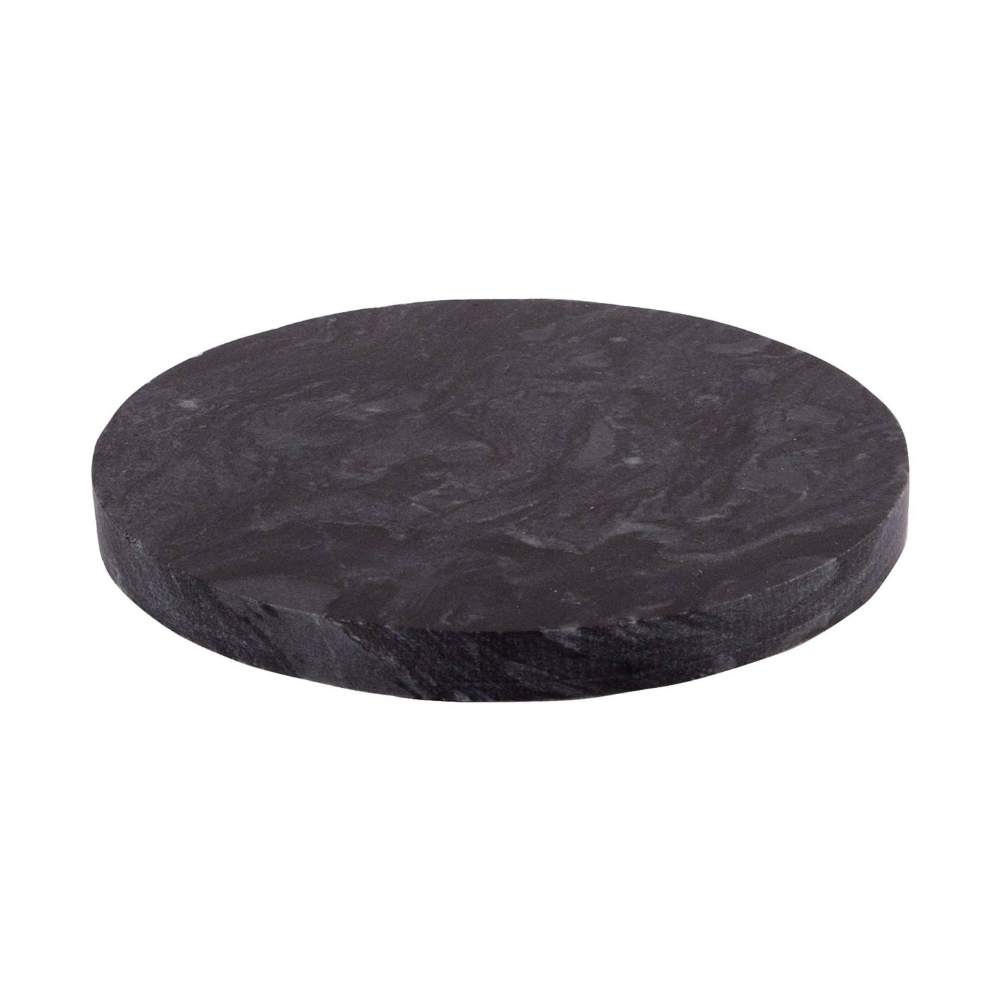 Marble Round Coaster - 10cm - Black