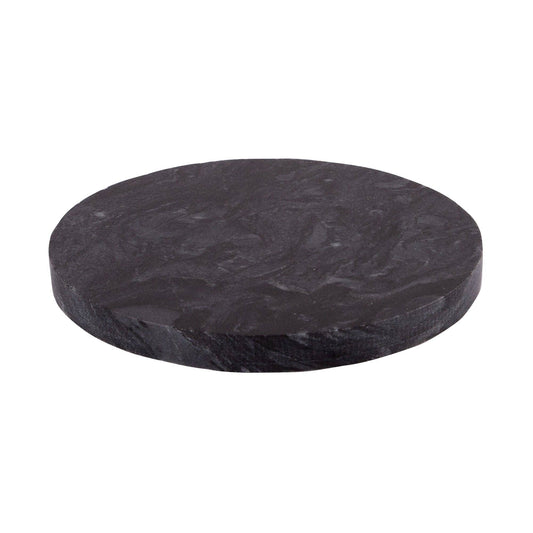 Marble Round Coaster - 10cm - Black