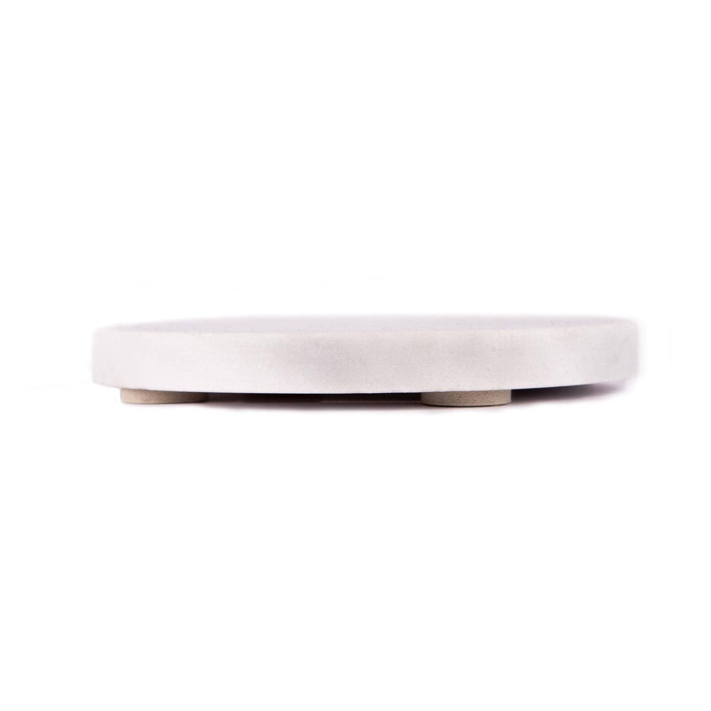 Marble Round Coaster - 10cm - White