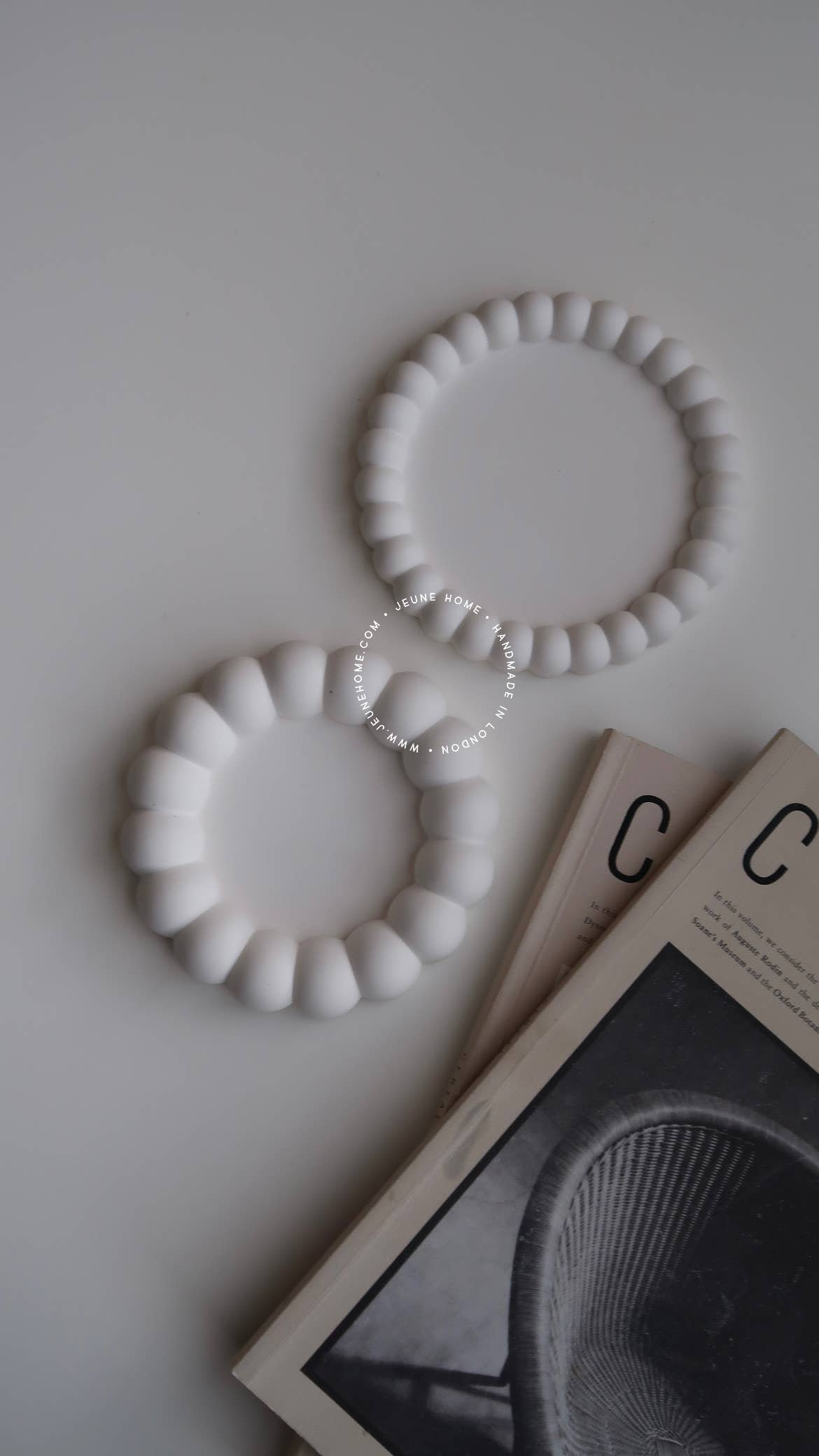 Round Bubble Trinket Tray - White