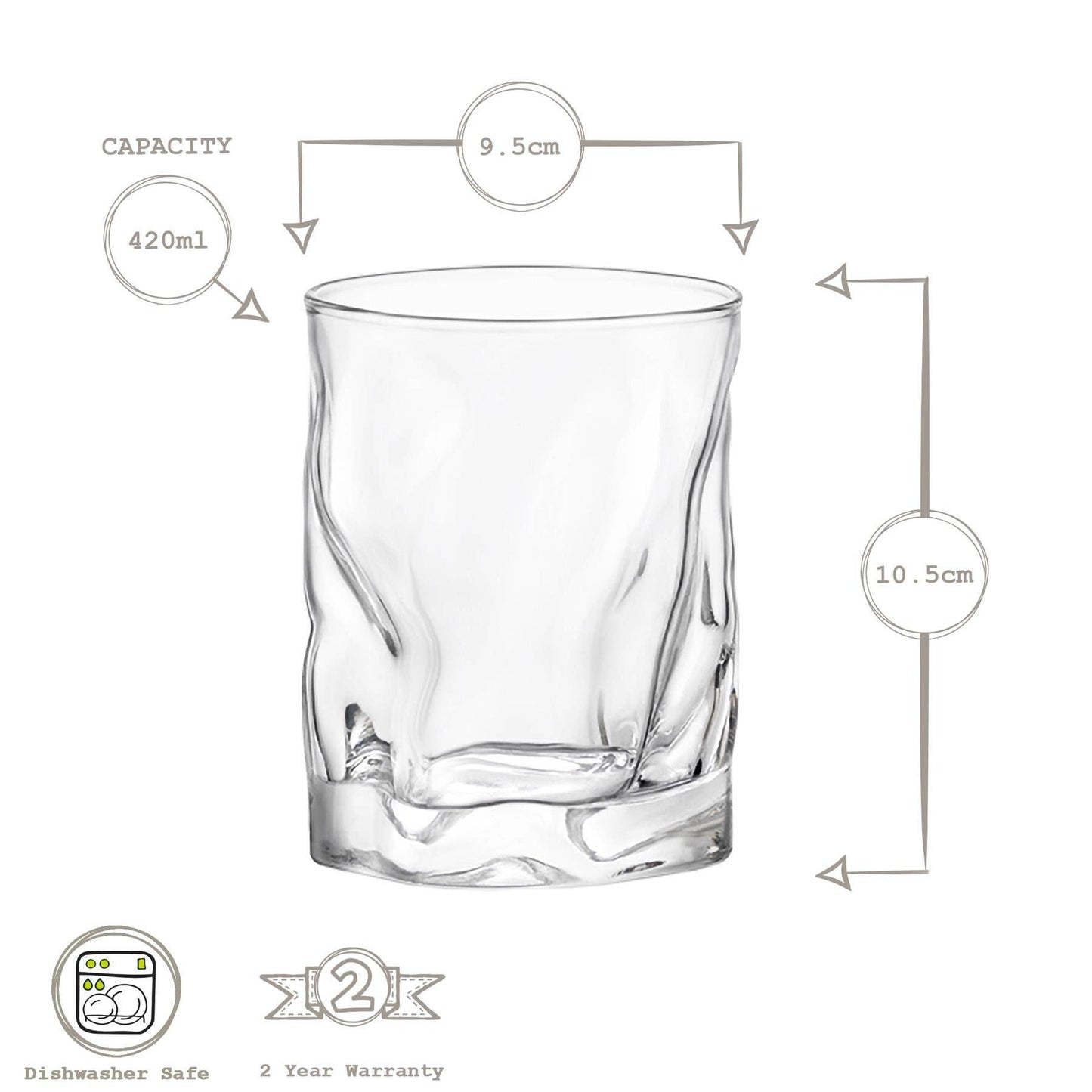 Bormioli Rocco Sorgente Double Old Fashioned Glass - 420ml