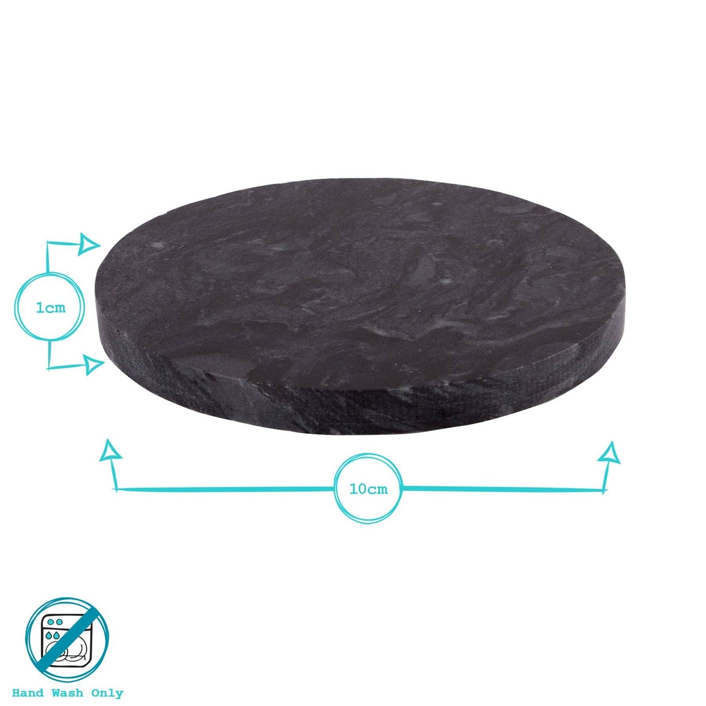 Marble Round Coaster - 10cm - Green