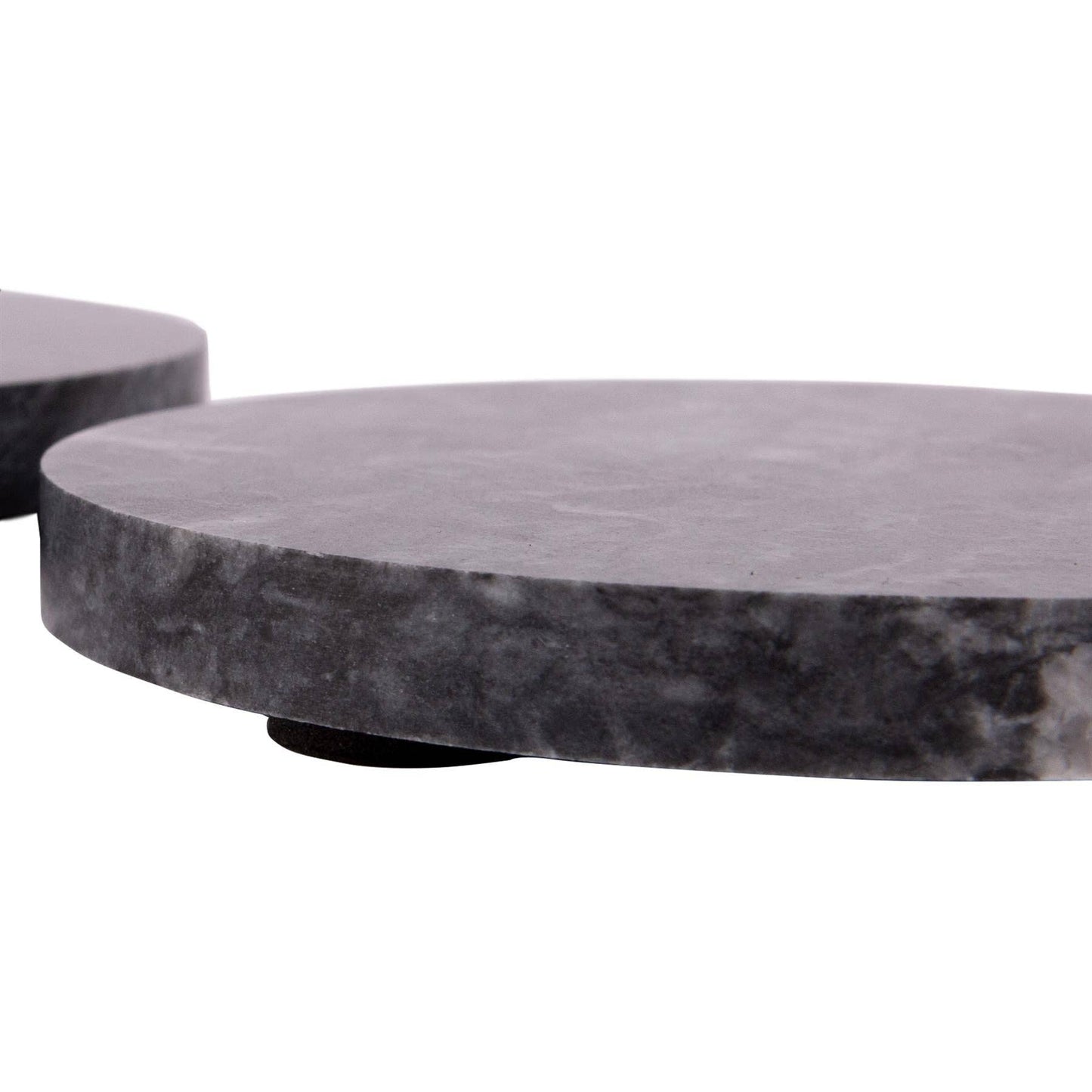 Marble Round Coaster - 10cm - Black