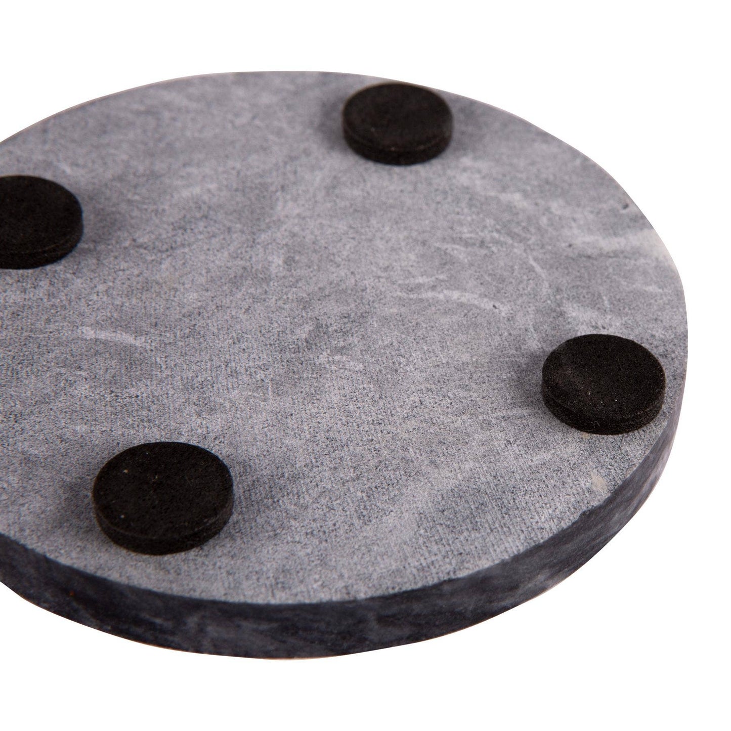 Marble Round Coaster - 10cm - Black