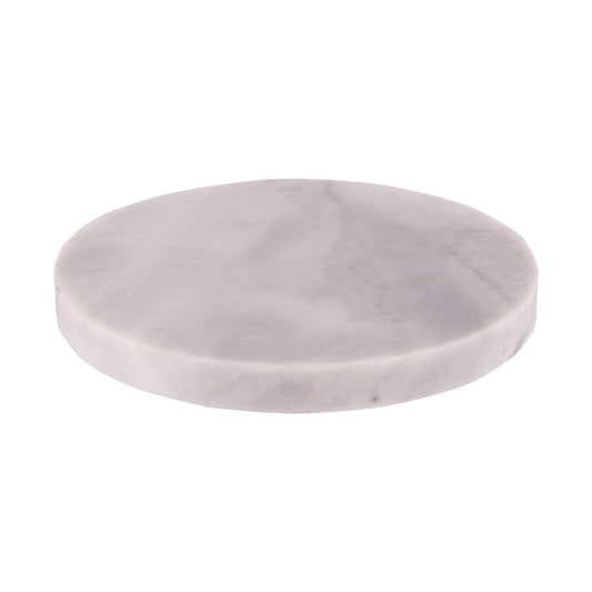 Marble Round Coaster - 10cm - White
