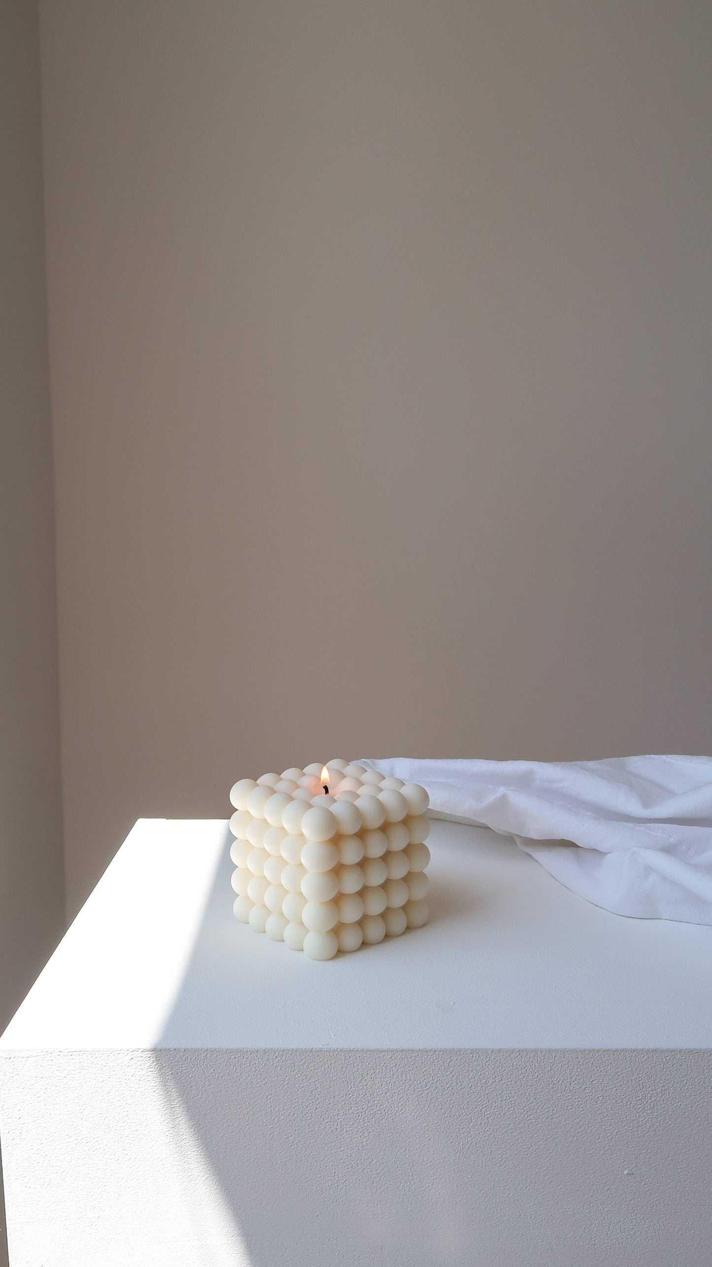 Bubble Candle 7.5cm - Cream / Unscented