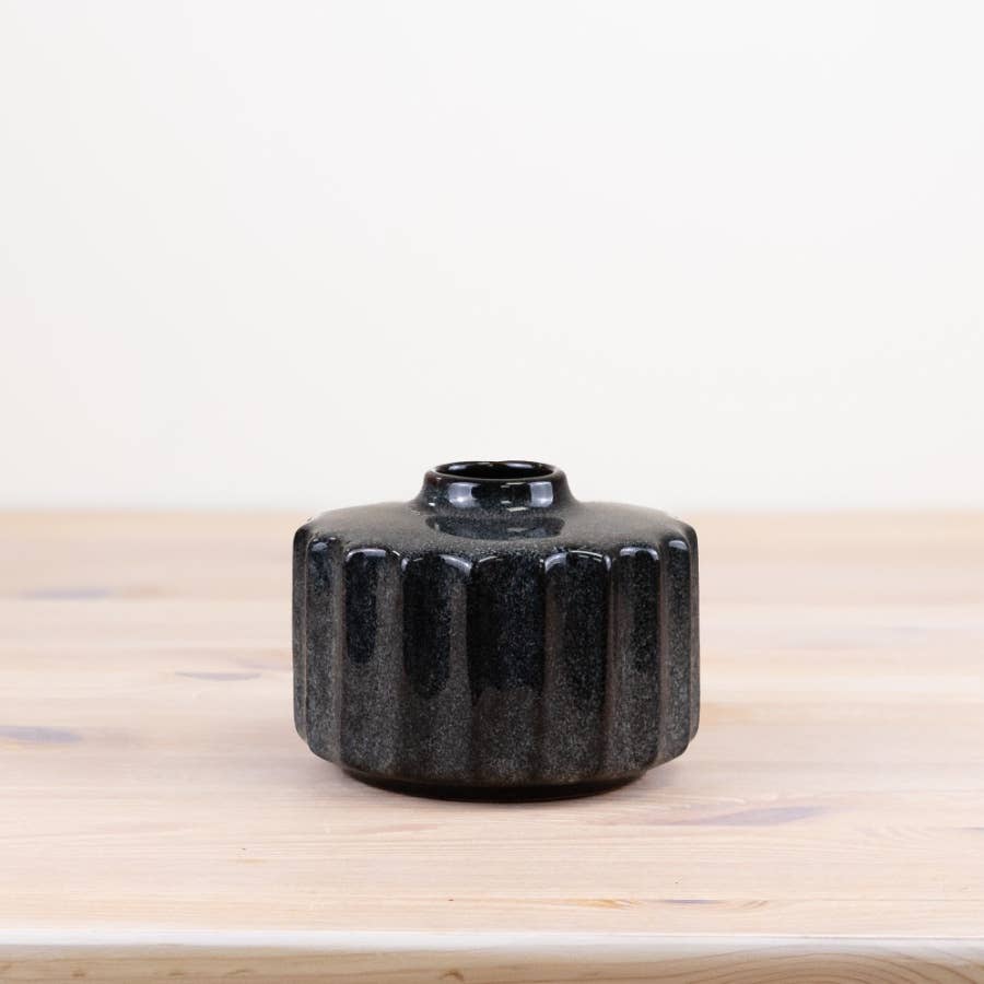 Navy Round Flower Vase, 13cm