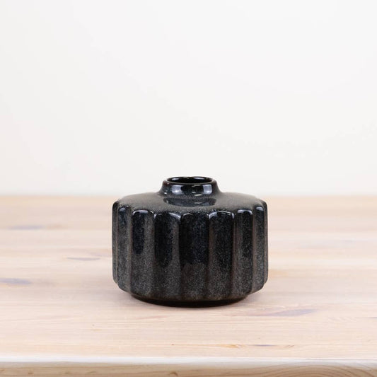 Navy Round Flower Vase, 13cm