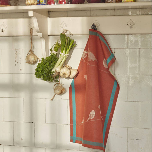 Tea Towel: Burnt Orange & Teal