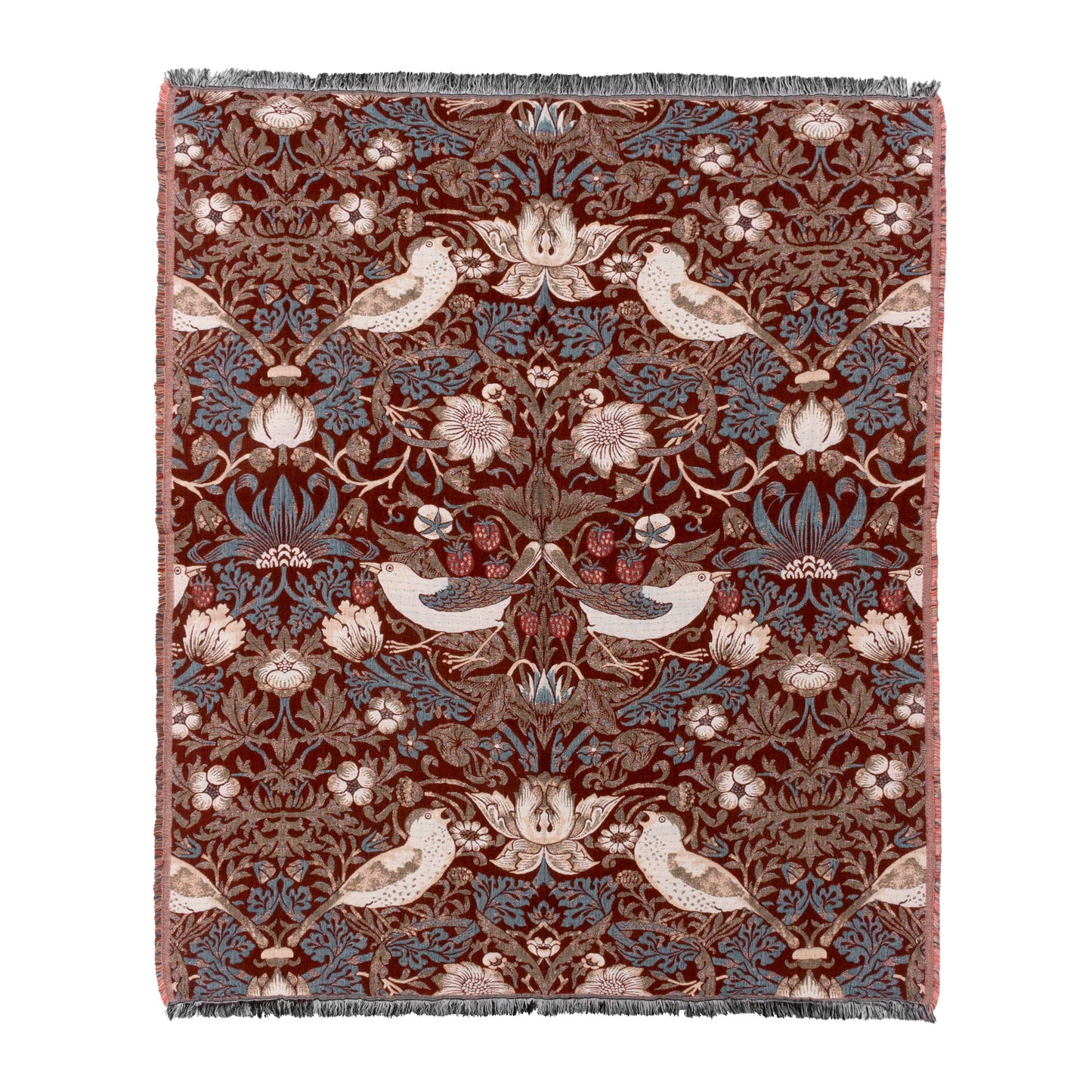 Strawberry Thief Jacquard Throw: Berry