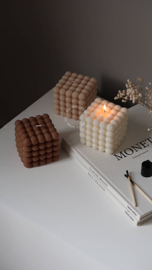 Bubble Candle 7.5cm - Cream / Unscented