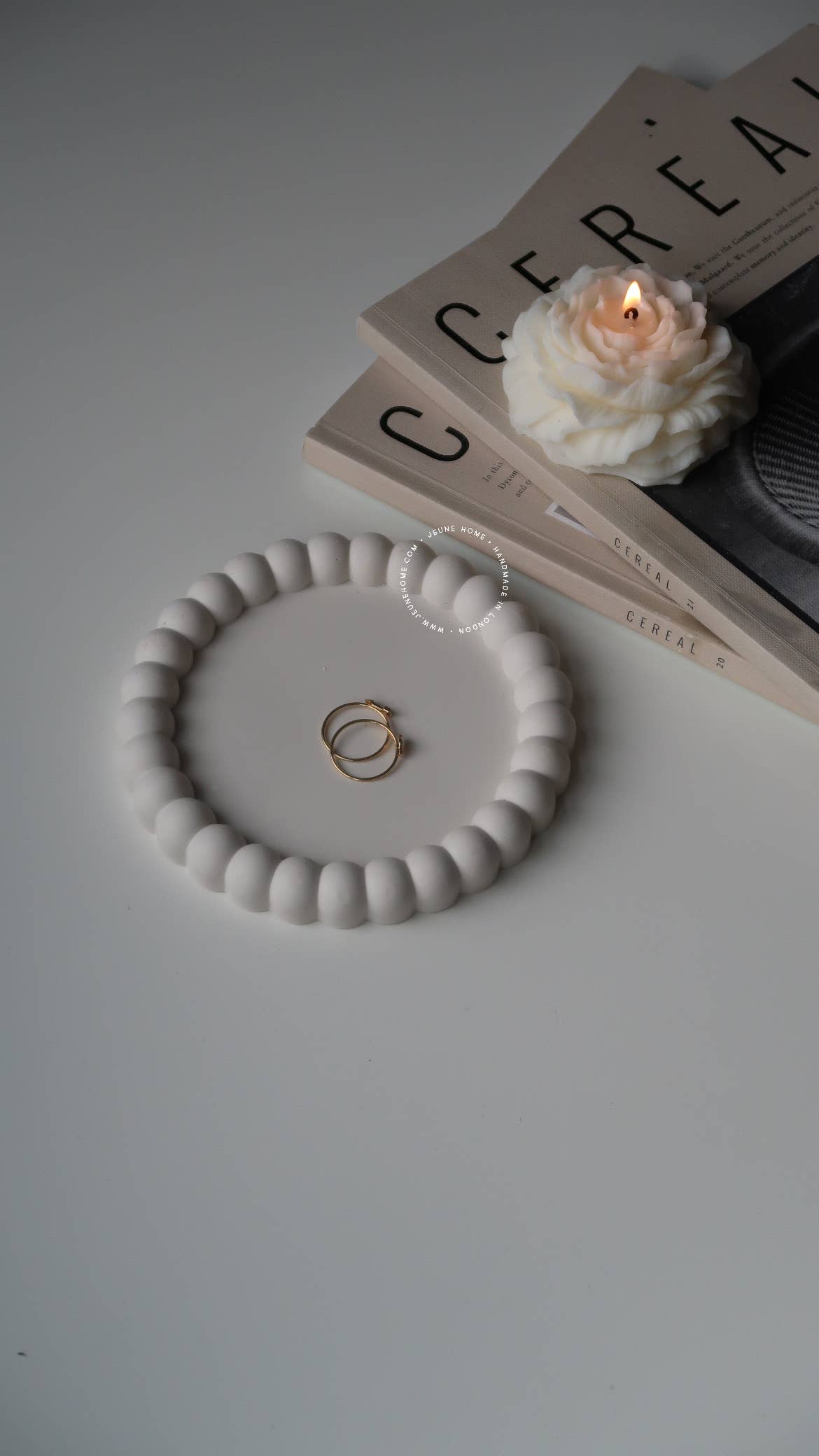Round Bubble Trinket Tray - White