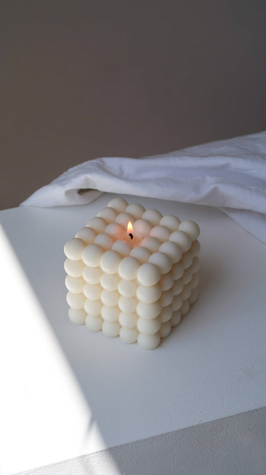 Bubble Candle 7.5cm - Cream / Unscented